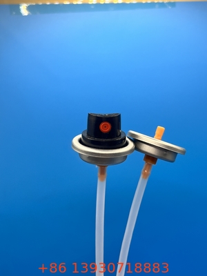 25.4mm Metal Paint Spray Can Valve με τυπικό φυσικό σωλήνα βύθισης και εξωτερική λαμαρίνη Buna